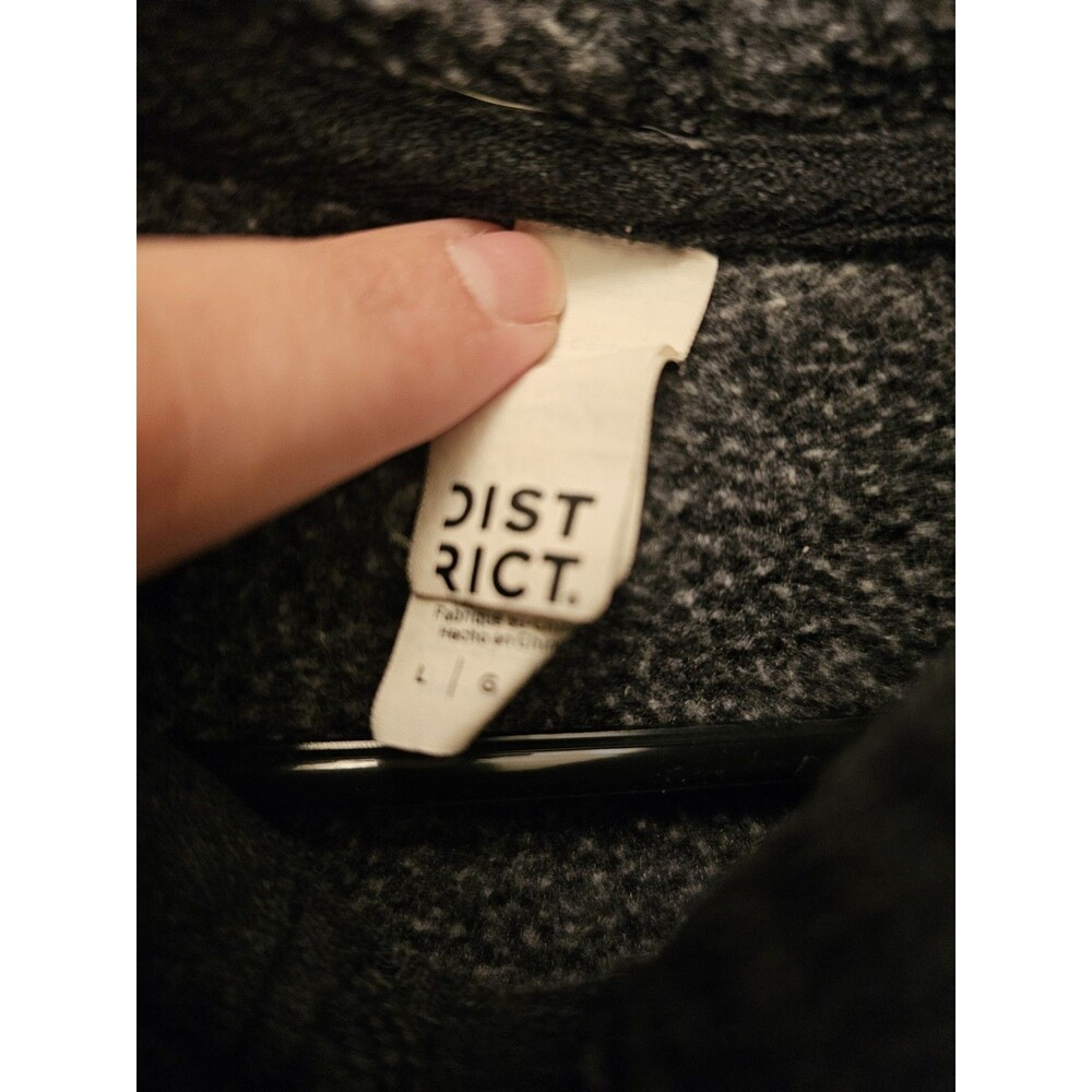 District Friday Gas and Oil Fleece Sweatshirt Hooded Mens Grey Large - Picture 8 of 11